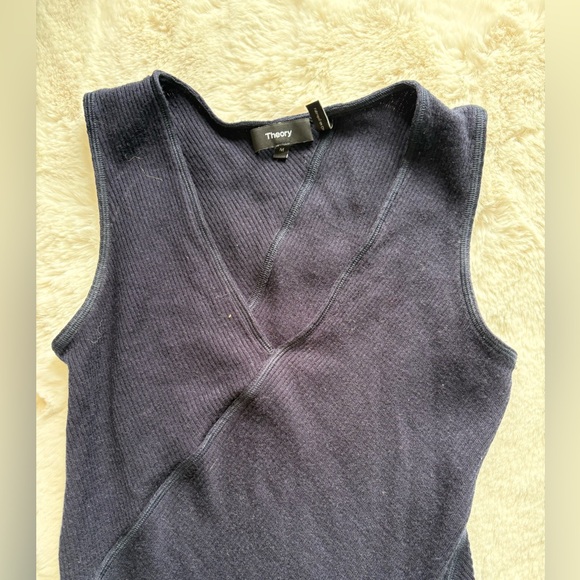 Theory Navy Sleeveless V-Neck Maxi Dress - Picture 9 of 10